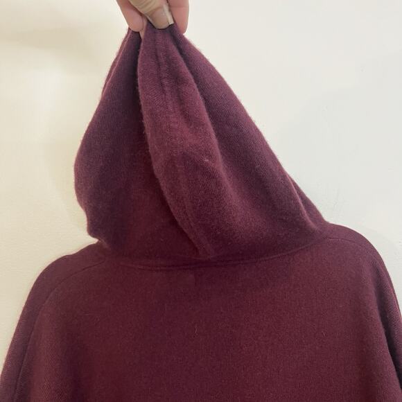 Nadaam Women’s Wool & Cashmere‎ Blend Hoodie Maroon Size Large - Picture 8 of 10
